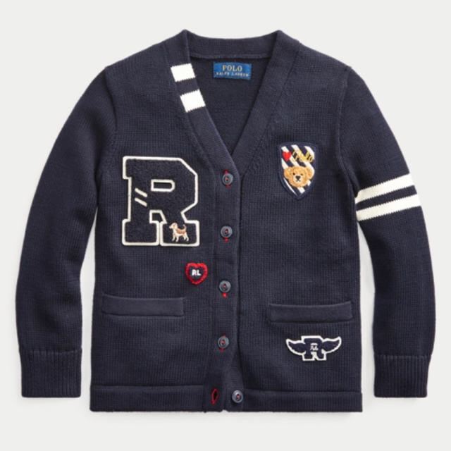 POLO RALPH LAUREN(ポロラルフローレン)の限定セール♪新品 Ralph Lauren ポロベア コットンカーディガン キッズ/ベビー/マタニティのキッズ服女の子用(90cm~)(カーディガン)の商品写真