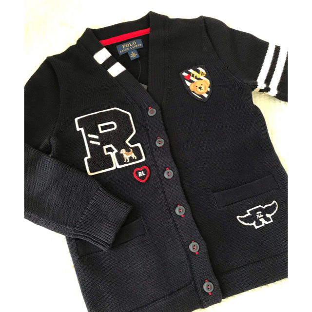 POLO RALPH LAUREN(ポロラルフローレン)の限定セール♪新品 Ralph Lauren ポロベア コットンカーディガン キッズ/ベビー/マタニティのキッズ服女の子用(90cm~)(カーディガン)の商品写真