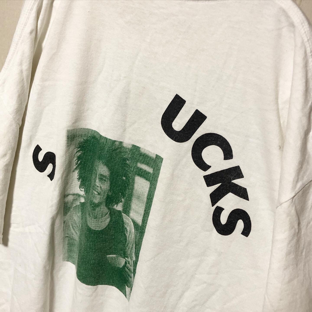 1LDK SELECT(ワンエルディーケーセレクト)のHOTEL DRUGS ボブマーリー SUCKS TEE 白XL 野村訓市 メンズのトップス(Tシャツ/カットソー(半袖/袖なし))の商品写真