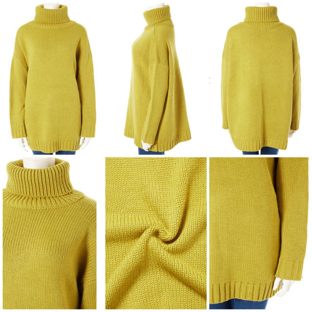 ZARA - 新品未使用オフタートルネックオーバーサイズニット黄色 ZARA - 新品未使用オフタートルネックオーバーサイズニット黄色