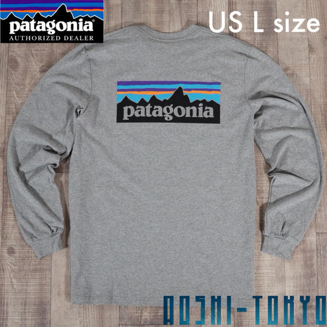 ◆PATAGONIA P-6 ロゴ ロングTシャツ / グレー US Lサイズ