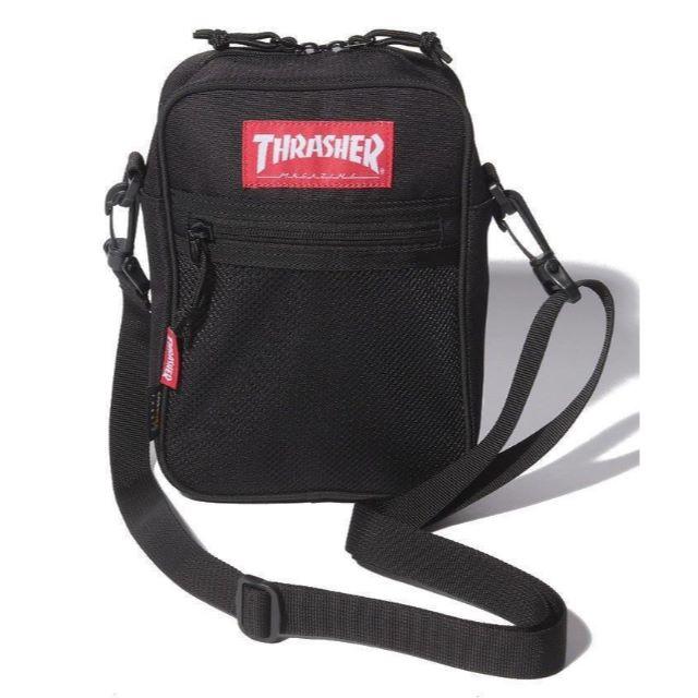 THRASHER ショルダーバッグ (ブラック)