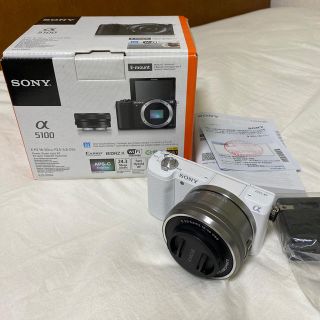 ソニー(SONY)のK様専用　SONY α5100 パワーズームレンズキット　ホワイト(ミラーレス一眼)