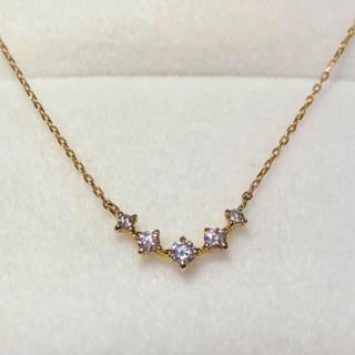 K18 YG 0.10ct ダイヤモンド ライン ネックレス　マリン様(ネックレス)