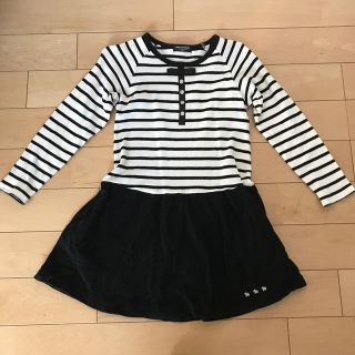 ポンポネット(pom ponette)の♡ポンポネット　ボーダーワンピース　130(ワンピース)