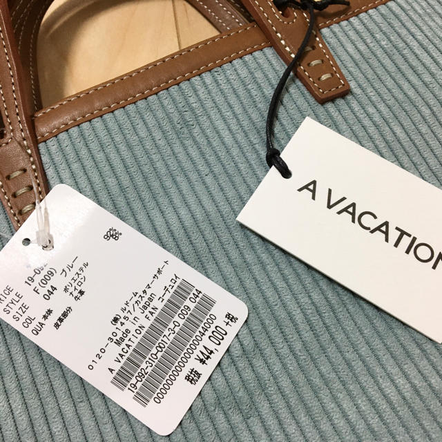 A vacation FAN コーデュロイ　トートバッグ