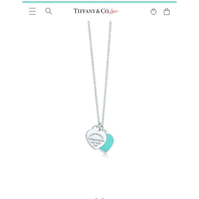 Tiffany♡ティファニーブルー ダブルハートタグペンダント ♡