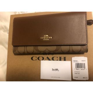 コーチ(COACH)の【新品箱付き】COACH コーチ 長財布 シグネチャーブラウン(財布)