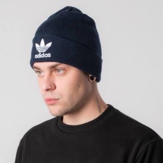 アディダス(adidas)のオリジナルス ✩トレフォイル ビーニー ネイビー(ニット帽/ビーニー)