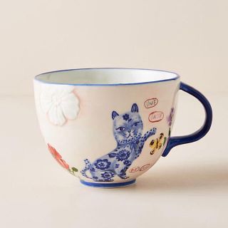 アンソロポロジー(Anthropologie)のアンソロポロジー ナタリーレテ マグカップ1点 猫ちゃん♡(グラス/カップ)