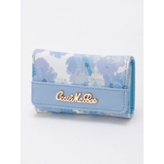 セシルマクビー(CECIL McBEE)のCECIL McBEE★新品★上ポケット付かすれ花柄5連キーケース ブルー(キーケース)