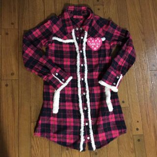 ロングシャツチェックL130140丈長(ジャケット/上着)