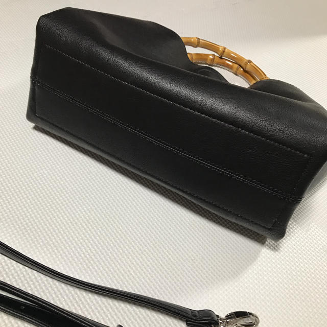 ZARA(ザラ)の美品◆バンブートートバッグ◆黒ハンドバッグ ショルダーバッグ レディースのバッグ(トートバッグ)の商品写真