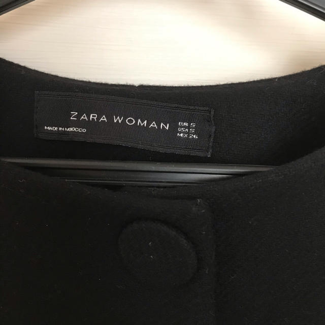 ZARA(ザラ)のZARA 新品ケープコート　黒 レディースのジャケット/アウター(ロングコート)の商品写真