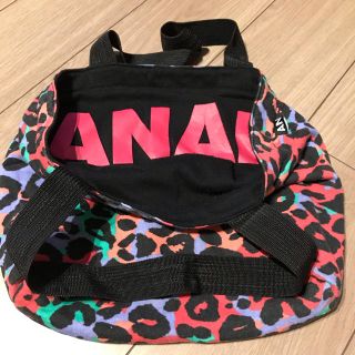 アナップ(ANAP)のアナップ・リバーシブル トートバッグ・黒×ヒョウ柄(トートバッグ)