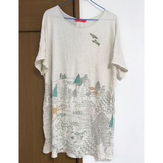 グラニフ(Graniph)のグラニフ　デザインTシャツ　チュニック  動物　アニマル　レディースフリーサイズ(チュニック)