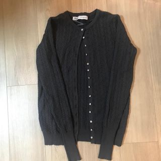 ザラ(ZARA)のZARA ニットカーディガン きらきらビジュー(カーディガン)