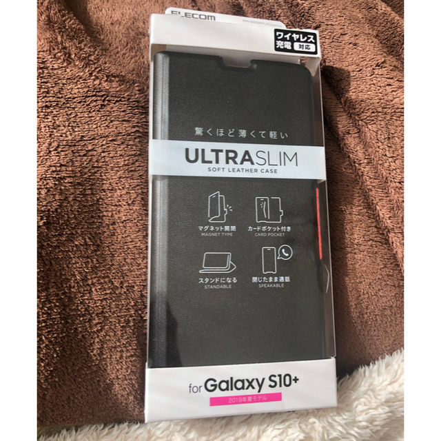 ELECOM(エレコム)のGalaxy S10+ 携帯　手帳型　ケース　新品•未使用 スマホ/家電/カメラのスマホアクセサリー(Androidケース)の商品写真