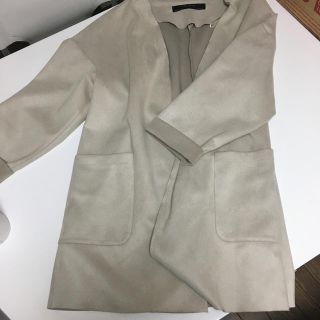 ザラ(ZARA)のZARA スウェード生地 薄手コート(ロングコート)