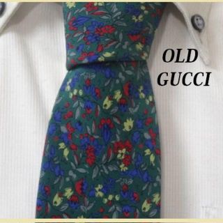 グッチ(Gucci)の超レア★オールドグッチ★ＧＵＣＣＩ★【花柄】高級ネクタイ★極美品★希少(ネクタイ)