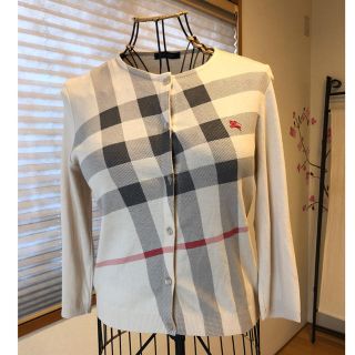 バーバリー(BURBERRY)の美品本物バーバリーBurberry上質コットンチェック柄カーディガン♫(カーディガン)