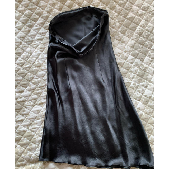 ブラックサテン　ホルダネック　ミニドレス レディースのフォーマル/ドレス(ミニドレス)の商品写真