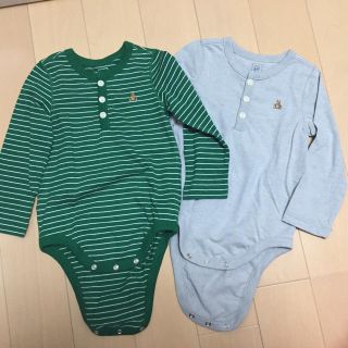 ベビーギャップ(babyGAP)のGAPロンパース2枚セット 80(ロンパース)