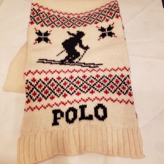 ポロラルフローレン(POLO RALPH LAUREN)のポロラルフローレンのウールの白いマフラー(マフラー/ショール)