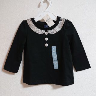 ベビーギャップ(babyGAP)の【新品タグ付き】ベビーギャップ  黒 カットソー ロンT  80サイズ(シャツ/カットソー)