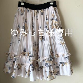 アクシーズファム(axes femme)のゆみっち様専用 axes femme 薔薇柄プリーツフリルスカート(ひざ丈スカート)