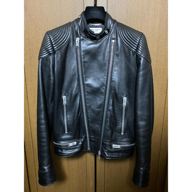 約48㎝着丈SAINT LAURENT 13AW サンローラン ライダース レザー 44