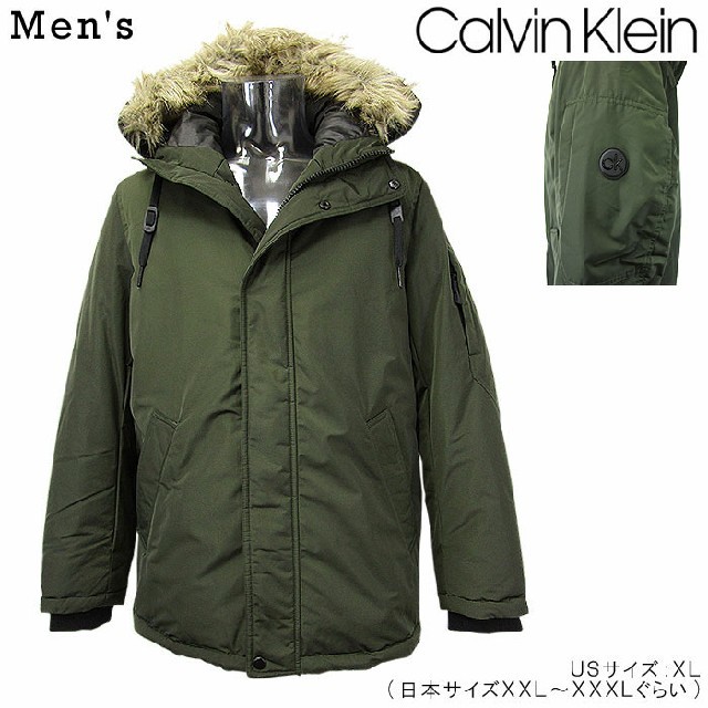 日本未入荷CALVIN KLEINカルバン・クライン 中綿エコファーコートXL ...