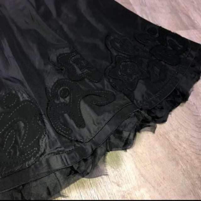 FOXEY(フォクシー)のフォクシー スカート シルク 黒 サイズ40 美品 送料込み レディースのワンピース(ひざ丈ワンピース)の商品写真