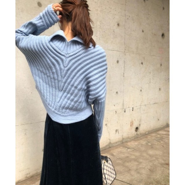 Ameri VINTAGE(アメリヴィンテージ)のアメリヴィンテージ　BIG RIB COLLAR KNIT レディースのトップス(ニット/セーター)の商品写真