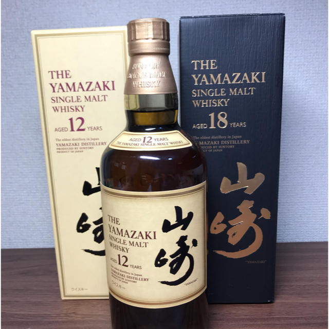 山崎18年、山崎12年（いずれも箱付き）