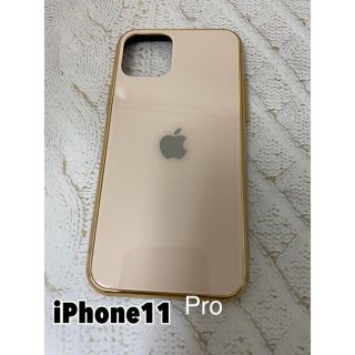 【のん様専用】Appleロゴ付き　iPhone11Proケース　ピンクベージュ(iPhoneケース)