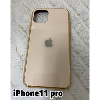 アップル(Apple)のAppleロゴ付き　iPhone11proケース　ピンクベージュ(iPhoneケース)