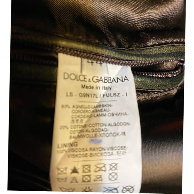 DOLCE&GABBANA(ドルチェアンドガッバーナ)の美品ドルチェ&ガッバーナD&GレザージャケットD&Gダメージ加工ラム44aw名作 メンズのジャケット/アウター(レザージャケット)の商品写真