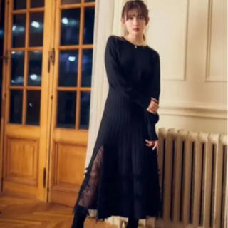 フレイアイディー(FRAY I.D)のHer lip to♡ Lace Trimmed Knit Long Dress(ロングワンピース/マキシワンピース)