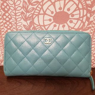 シャネル(CHANEL)の青い実様専用　CHANEL　マトラッセ　ラムスキン　ラウンドファスナー　長財布(財布)