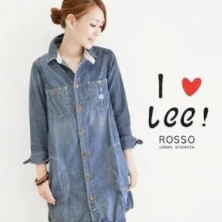 アーバンリサーチロッソ(URBAN RESEARCH ROSSO)のrosso × lee デニム シャツ ワンピース(ひざ丈ワンピース)