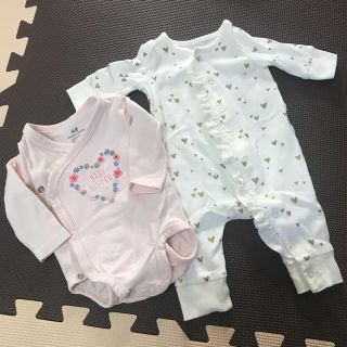 ベビーギャップ(babyGAP)のベビーギャップ ロンパース 45     H＆M 肌着 50(ロンパース)