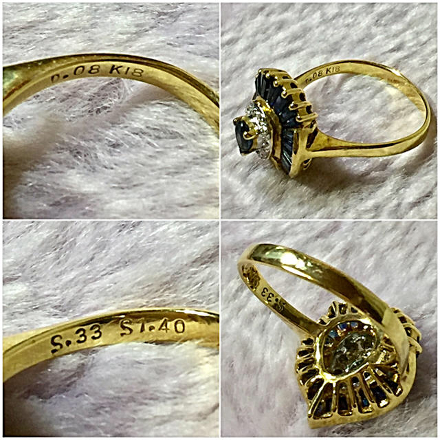 ポポ様 サファイヤ×ダイヤモンド 18金 リング 指輪 レディースのアクセサリー(リング(指輪))の商品写真