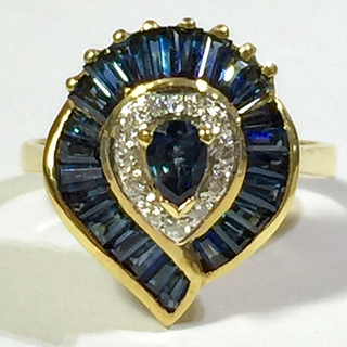 ポポ様 サファイヤ×ダイヤモンド 18金 リング 指輪(リング(指輪))