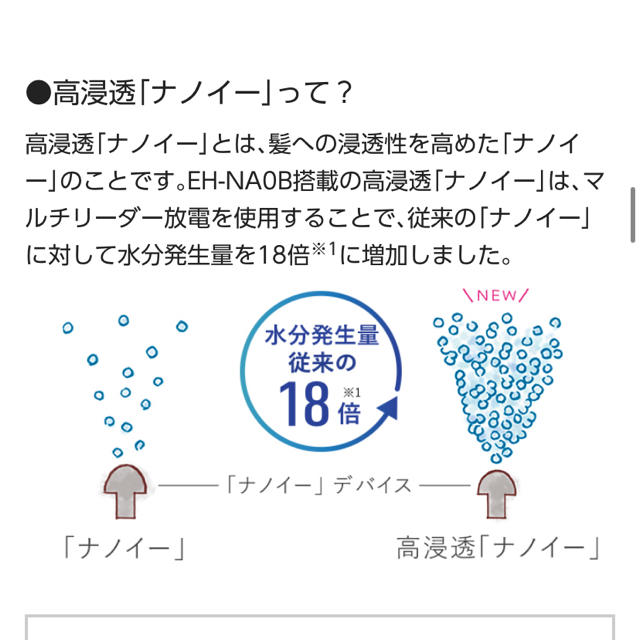 Panasonic(パナソニック)のナノケア　EH-NA0B RP（ルージュピンク） スマホ/家電/カメラの美容/健康(ドライヤー)の商品写真