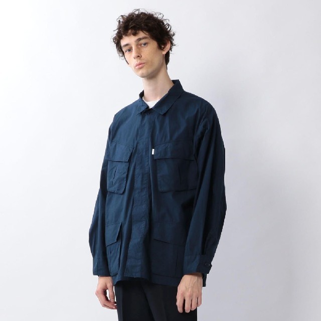 1LDK SELECT(ワンエルディーケーセレクト)のs.h sh fathigue shirt navy ネイビー エスエイチ メンズのトップス(シャツ)の商品写真