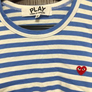 コムデギャルソン(COMME des GARCONS)のプレイ コムデギャルソン レッドハ－ト ボ－ダ－ロングTシャツ(Tシャツ(長袖/七分))