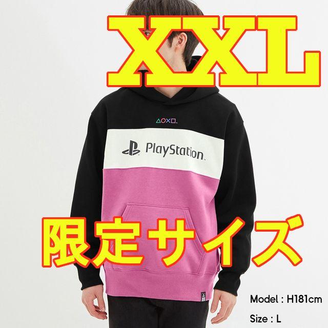 Playstation限定【XXL】(黒) GU ビッグスウェットプルパーカー PlayStation