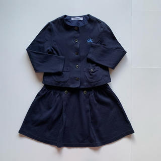 ファミリア(familiar)のfamiliar♡ジャケット&スカート セットアップ ス－ツ ネイビー♡120(ドレス/フォーマル)