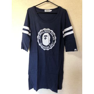 アベイシングエイプ(A BATHING APE)のエイプ ワンピース ネイビー S(ミニワンピース)